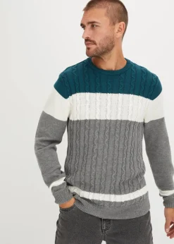 Discount Pullover mit Zopfmuster und Baumwolle Herren Große Größen|Pullover & Strickjacken