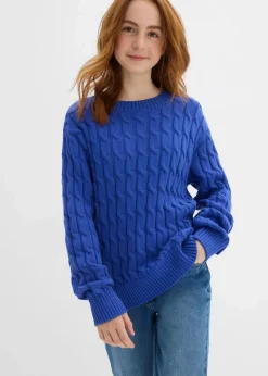 Kinder bonprix Mädchen 9-16 Jahre·Sweat & Strick|Mädchen 2-8 Jahre·Nachhaltigere Materialien|Pullover mit Zopfstrickmuster