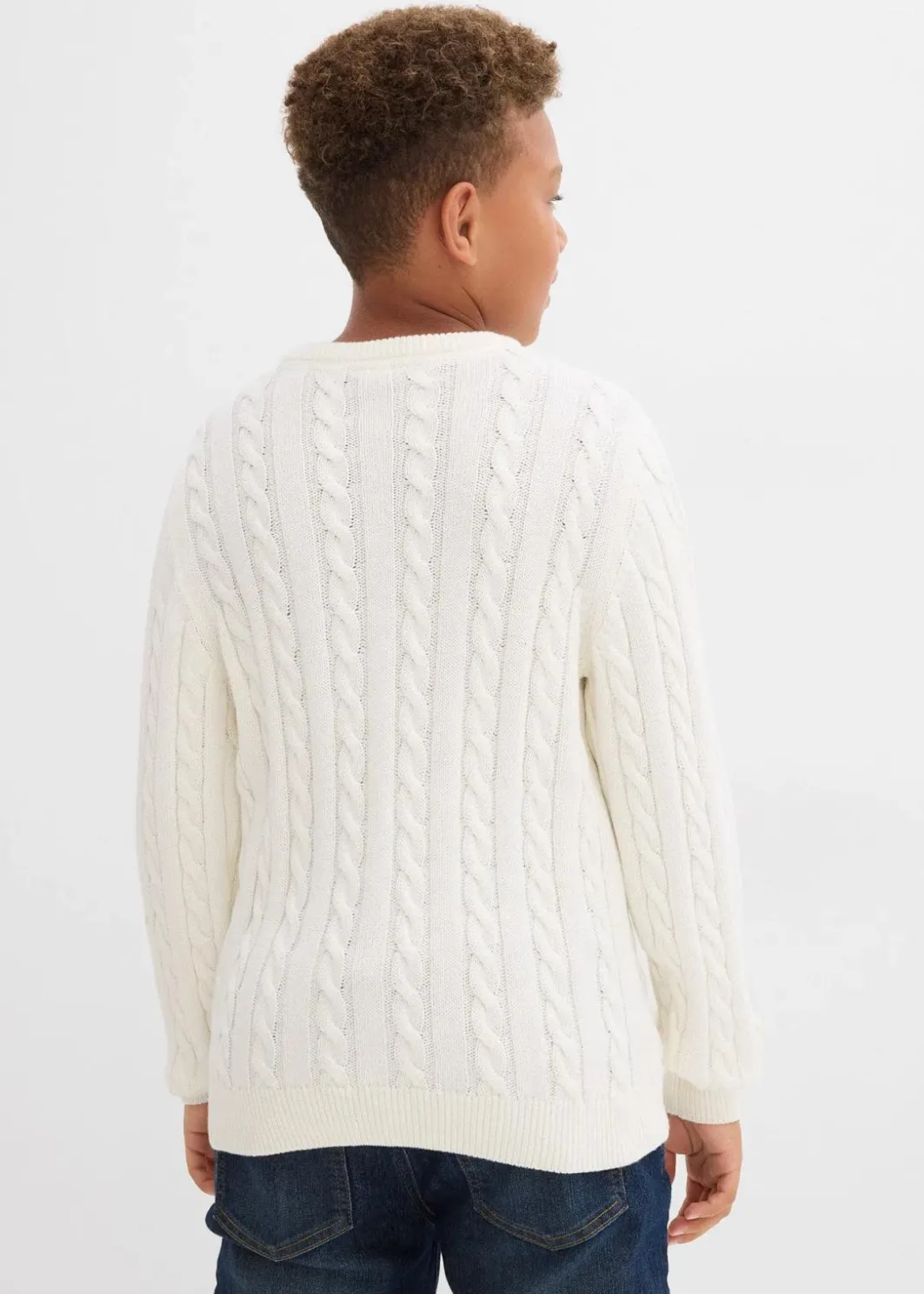 Hot Pullover mit Zopfstrickmuster aus recyclingfähiger Bio-Baumwolle Kinder Jungen 9-16 Jahre·Sweat & Strick|Jungen 2-8 Jahre·Nachhaltigere Materialien