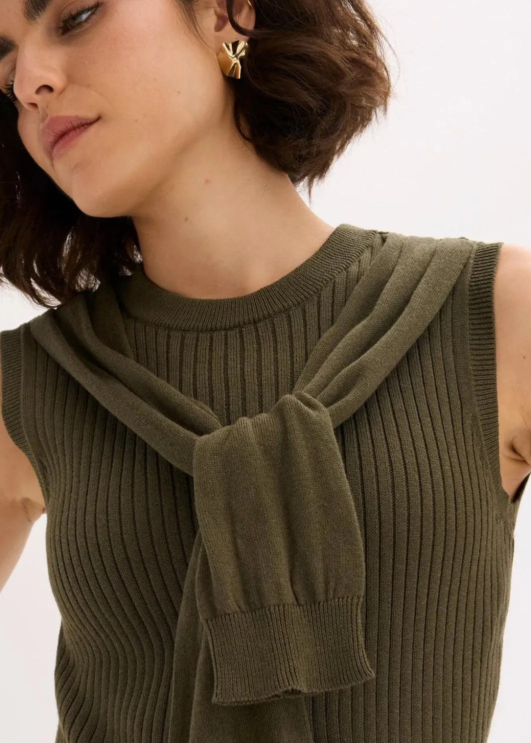 Damen bonprix Pullover & Strickjacken|Strickmode|Pullunder aus Baumwolle