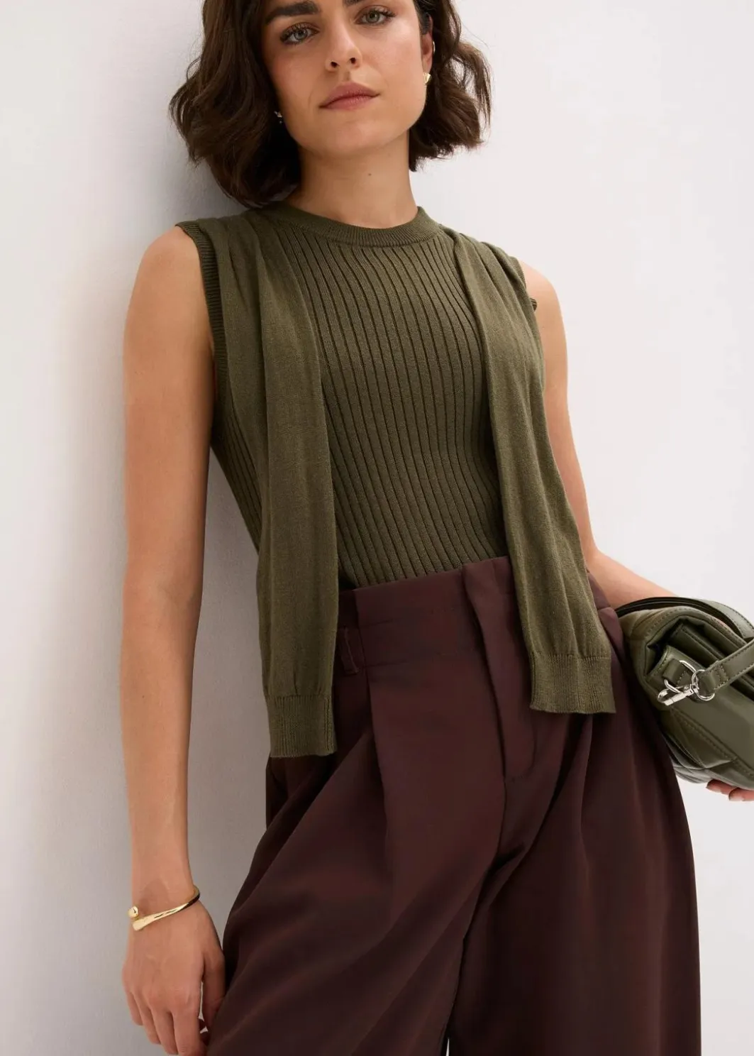 Damen bonprix Pullover & Strickjacken|Strickmode|Pullunder aus Baumwolle