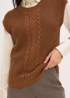 Damen bonprix Pullover & Strickjacken|Strickmode|Pullunder mit Baumwollanteil