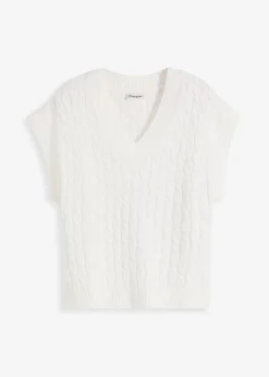 Damen bonprix Bekleidung·Umstandsmode|Bekleidung·Jeans|Pullunder mit Zopfmuster