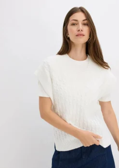 Damen bonprix Bekleidung·Umstandsmode|Bekleidung·Jeans|Pullunder mit Zopfmuster