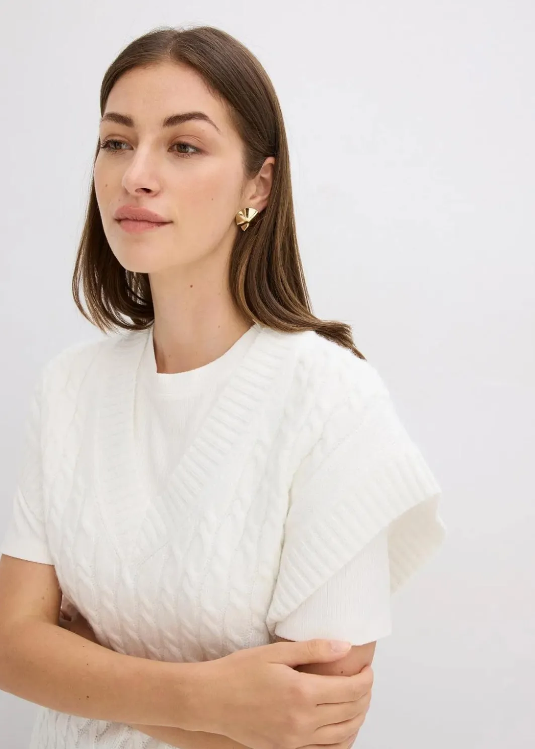 Damen bonprix Bekleidung·Umstandsmode|Bekleidung·Jeans|Pullunder mit Zopfmuster
