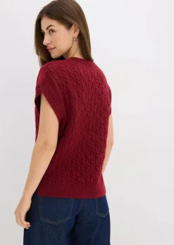 Sale Pullunder mit Zopfmuster Damen Nachhaltigere Materialien|Pullover & Strickjacken