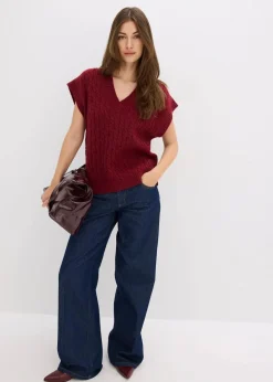 Sale Pullunder mit Zopfmuster Damen Nachhaltigere Materialien|Pullover & Strickjacken