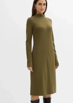 Damen bonprix Kleider|Basics|Punto Di Roma Kleid mit Stehkragen