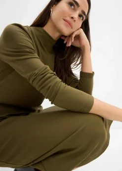Damen bonprix Kleider|Basics|Punto Di Roma Kleid mit Stehkragen