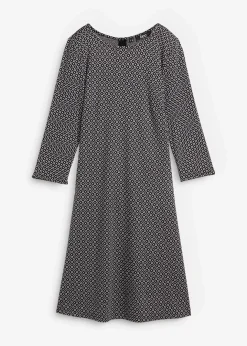 Discount Punto di Roma-Kleid mit Jaquardmuster aus Viskose-Mix Damen Kleider|Bekleidung·Pullover & Strickjacken