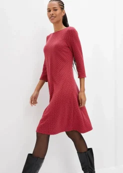 Outlet Punto di Roma-Kleid mit Jaquardmuster aus Viskose-Mix Damen Bekleidung·Pullover & Strickjacken|Kleider
