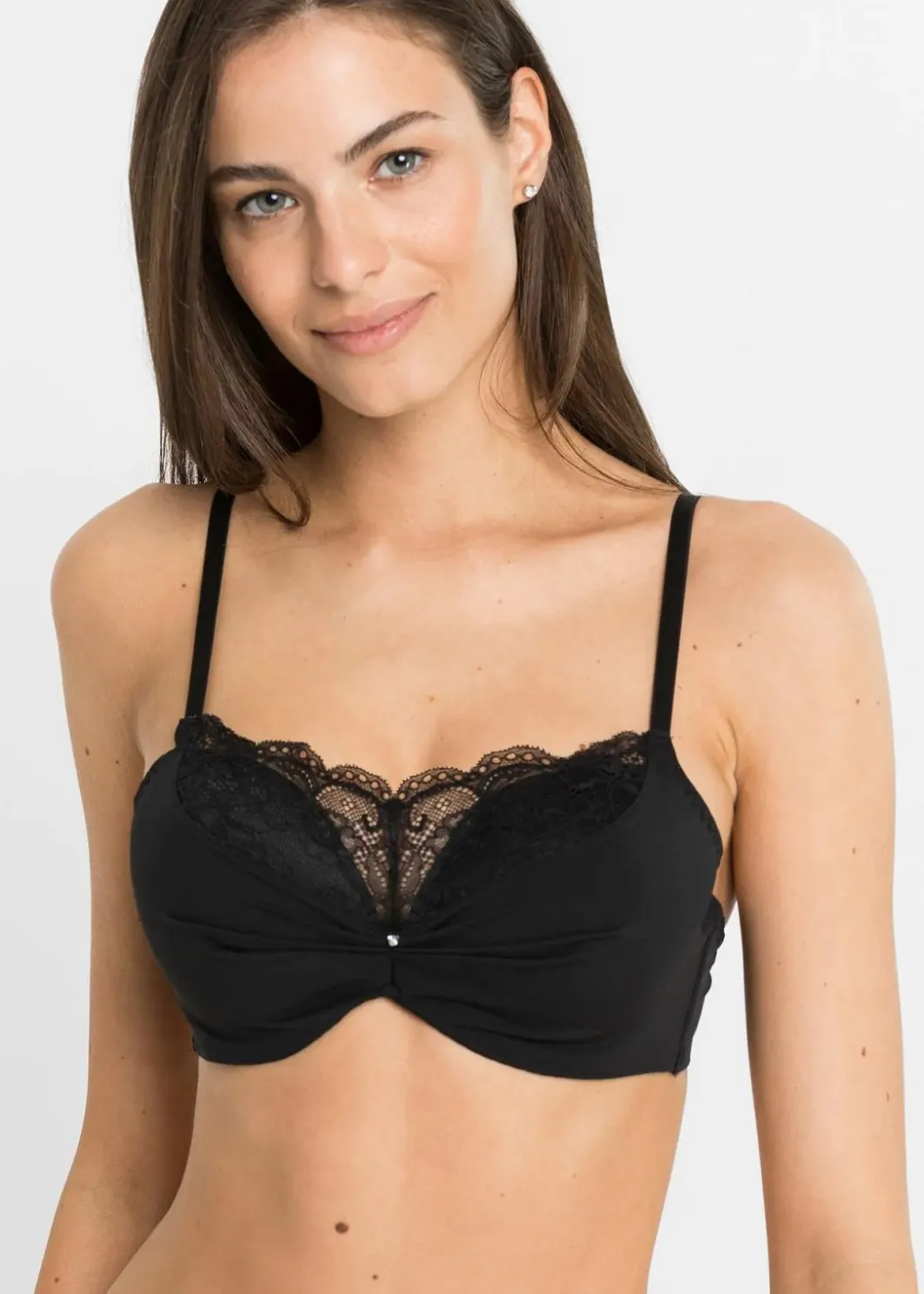 Damen bonprix Große Cups D-H|Bhs|Push-up BH in Bandeau-Optik