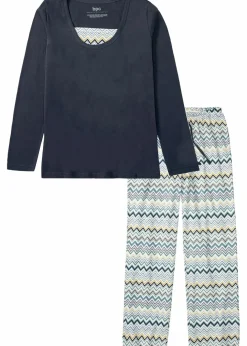 Damen bonprix Wäsche·Nachtwäsche|Nachtwäsche|Pyjama aus reiner Baumwolle
