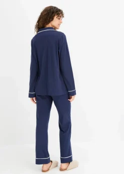 Damen bonprix Wäsche·Nachtwäsche|Nachtwäsche|Pyjama aus reiner Baumwolle