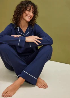 Damen bonprix Wäsche·Nachtwäsche|Nachtwäsche|Pyjama aus reiner Baumwolle
