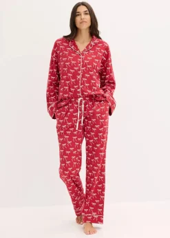 Damen bonprix Wäsche·Nachtwäsche|Nachtwäsche|Pyjama aus reiner Baumwolle
