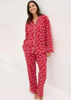 Damen bonprix Wäsche·Nachtwäsche|Nachtwäsche|Pyjama aus reiner Baumwolle