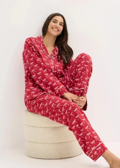 Damen bonprix Wäsche·Nachtwäsche|Nachtwäsche|Pyjama aus reiner Baumwolle