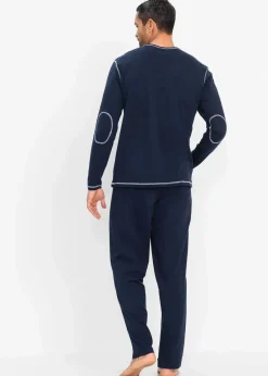 Herren bonprix Pyjamas|Große Größen|Pyjama aus reiner Baumwolle mit langen Ärmeln.