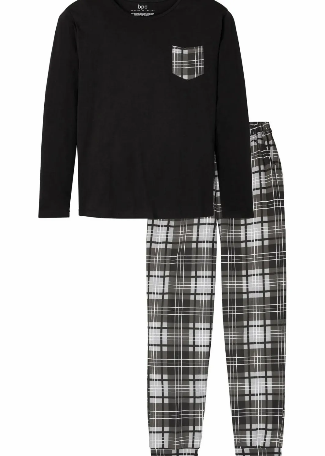 Herren bonprix Pyjamas|Große Größen|Pyjama aus reiner Baumwolle