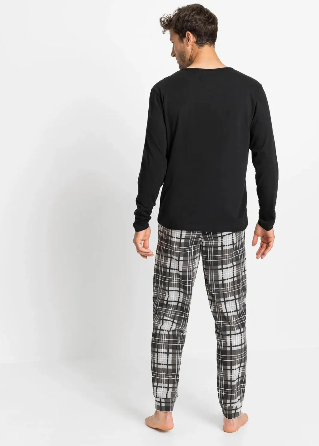 Herren bonprix Pyjamas|Große Größen|Pyjama aus reiner Baumwolle