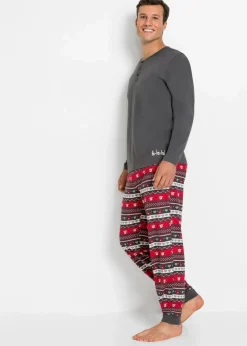 Herren bonprix Pyjamas|Große Größen|Pyjama aus reiner Baumwolle