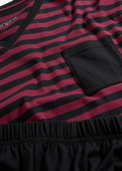 Herren bonprix Wäsche|Große Größen|Pyjama aus reiner Baumwolle mit langen Ärmeln