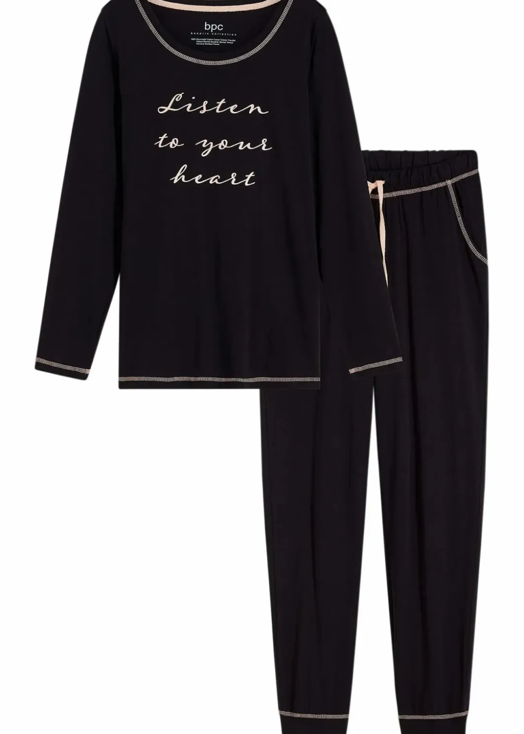 Damen bonprix Wäsche·Nachtwäsche|Nachtwäsche|Pyjama aus reiner Baumwolle