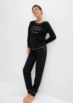Damen bonprix Wäsche·Nachtwäsche|Nachtwäsche|Pyjama aus reiner Baumwolle