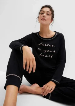 Damen bonprix Wäsche·Nachtwäsche|Nachtwäsche|Pyjama aus reiner Baumwolle