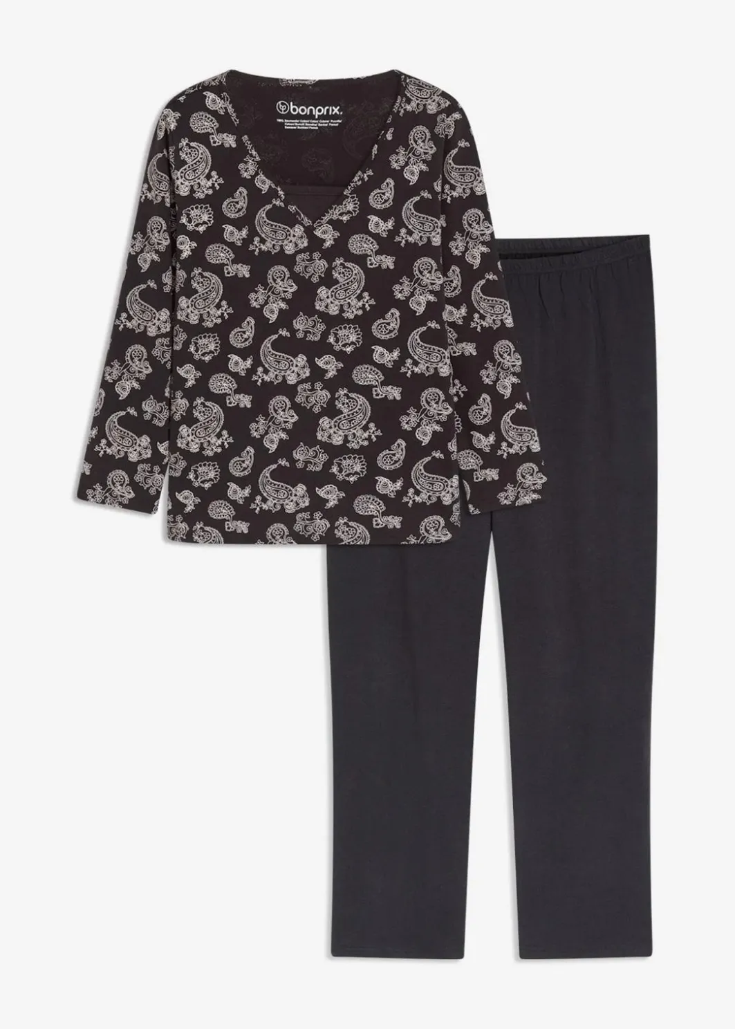 Damen bonprix Nachtwäsche|Pyjama aus reiner Baumwolle