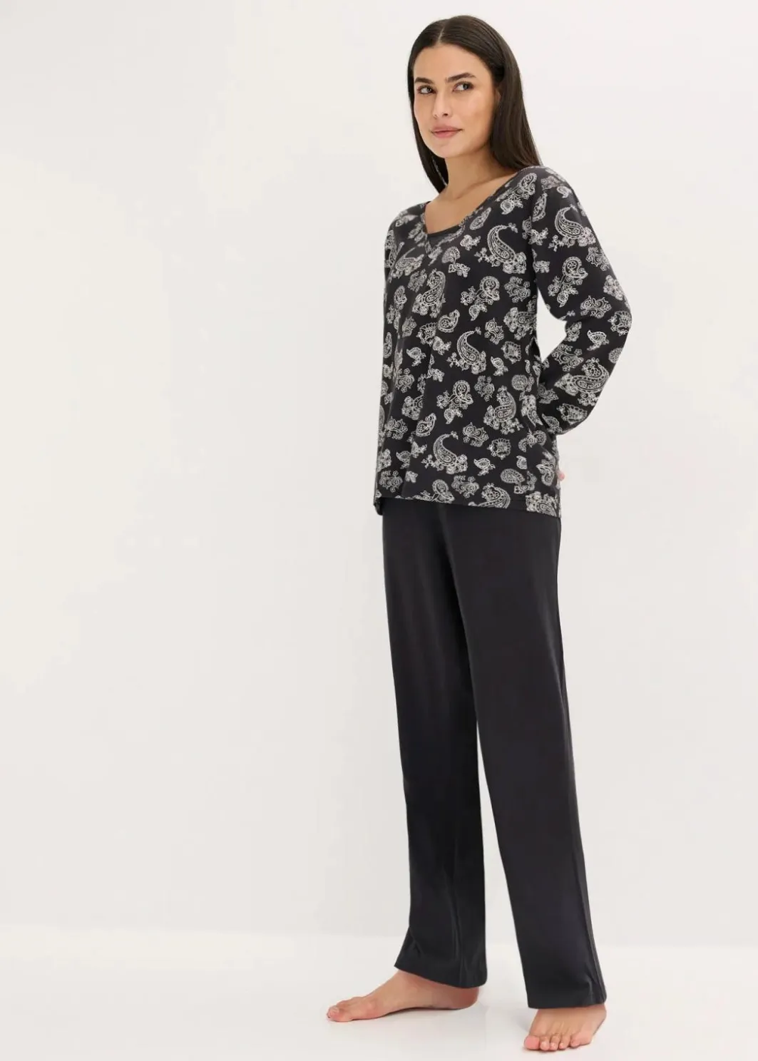 Damen bonprix Nachtwäsche|Pyjama aus reiner Baumwolle