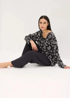 Damen bonprix Nachtwäsche|Pyjama aus reiner Baumwolle