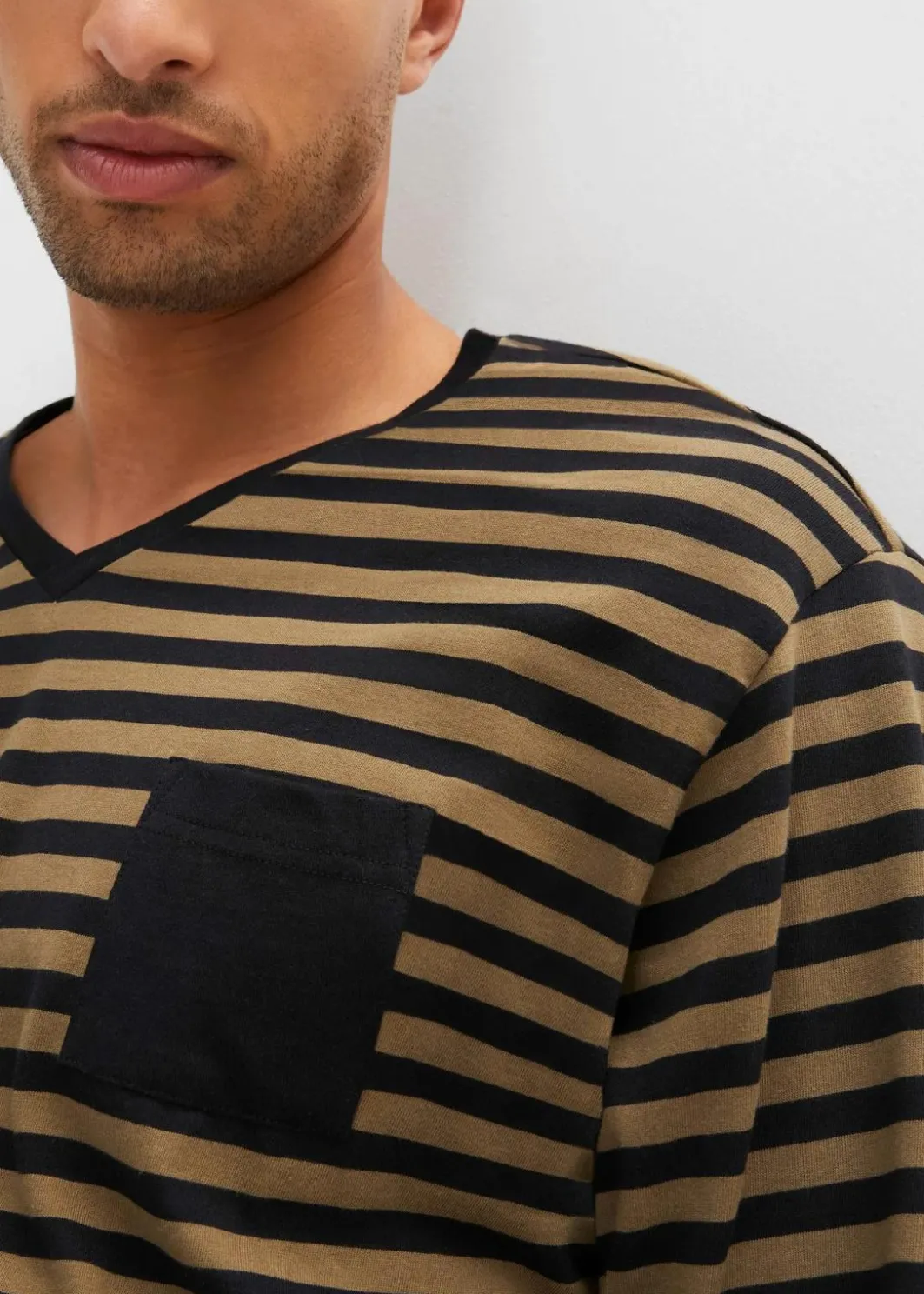 Clearance Pyjama aus reiner Baumwolle mit langen Ärmeln Herren Pyjamas|Große Größen
