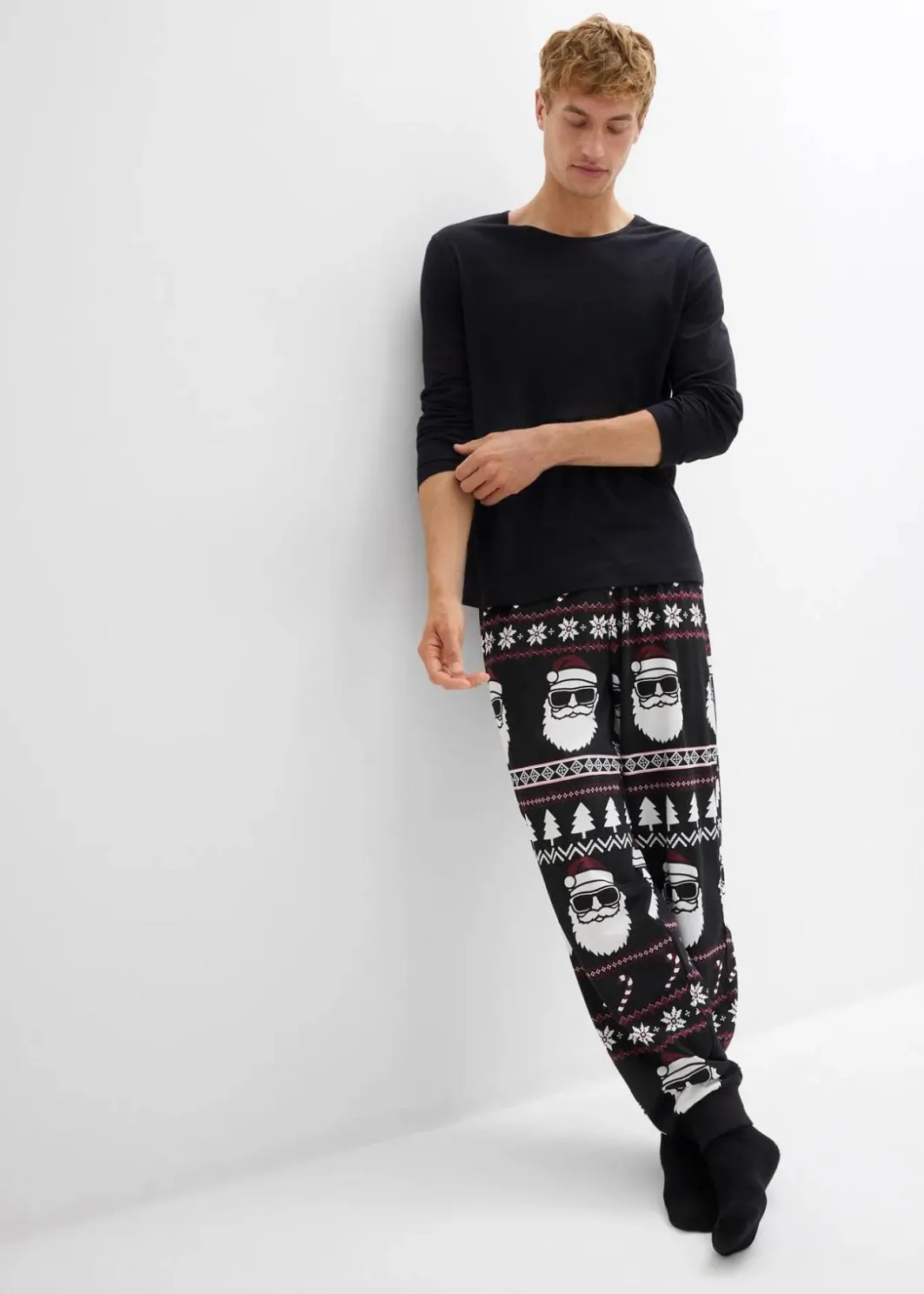 Discount Pyjama aus reiner Baumwolle mit langen Ärmeln Herren Pyjamas|Große Größen