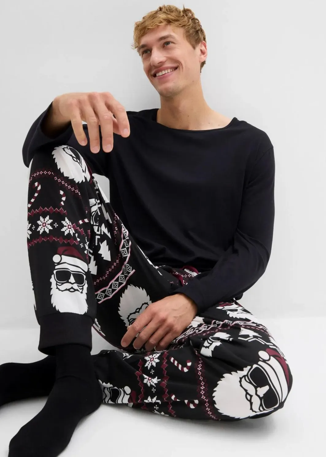 Discount Pyjama aus reiner Baumwolle mit langen Ärmeln Herren Pyjamas|Große Größen
