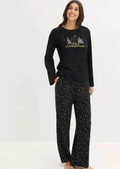 Pyjama aus reiner Baumwolle mit Glitzerdruck Damen Wäsche·Nachtwäsche|Nachtwäsche