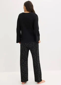 Pyjama aus reiner Baumwolle mit Glitzerdruck Damen Wäsche·Nachtwäsche|Nachtwäsche