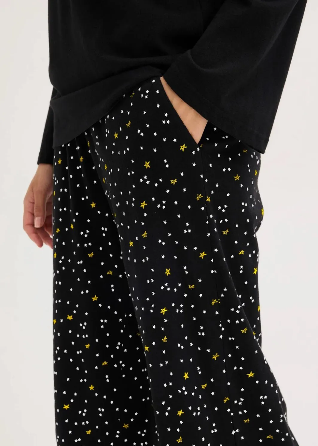 Pyjama aus reiner Baumwolle mit Glitzerdruck Damen Wäsche·Nachtwäsche|Nachtwäsche