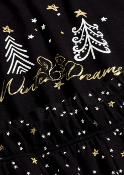 Pyjama aus reiner Baumwolle mit Glitzerdruck Damen Wäsche·Nachtwäsche|Nachtwäsche