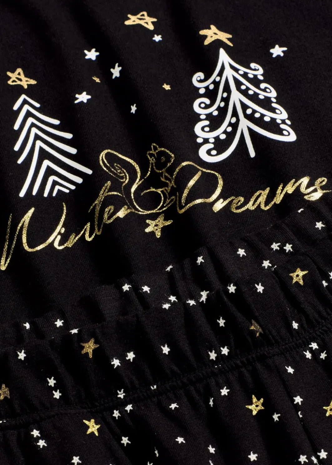 Pyjama aus reiner Baumwolle mit Glitzerdruck Damen Wäsche·Nachtwäsche|Nachtwäsche