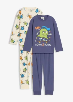 Kinder bonprix Jungen·Nachtwäsche|Pyjama aus reiner Bio-Baumwolle (4-tlg.Set)