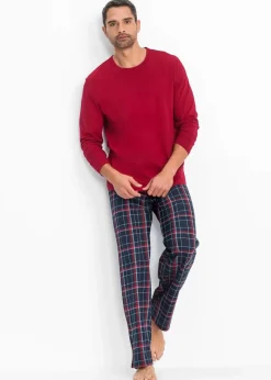 Herren bonprix Pyjamas|Große Größen|Pyjama aus reiner Bio-Baumwolle mit langen Ärmeln.