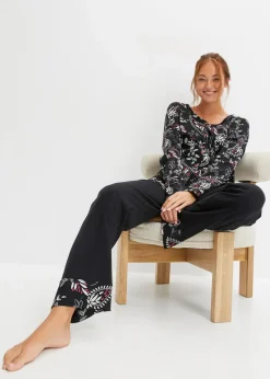Damen bonprix Wäsche·Nachtwäsche|Nachhaltigere Materialien|Pyjama aus reiner Bio-Baumwolle