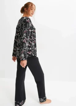 Damen bonprix Wäsche·Nachtwäsche|Nachhaltigere Materialien|Pyjama aus reiner Bio-Baumwolle