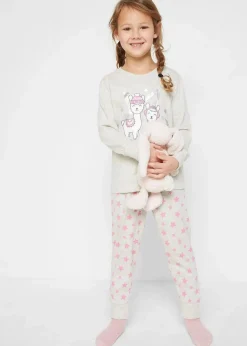 Kinder bonprix Mädchen·Nachtwäsche|Pyjama aus reiner Bio-Baumwolle (2-tlg. Set)