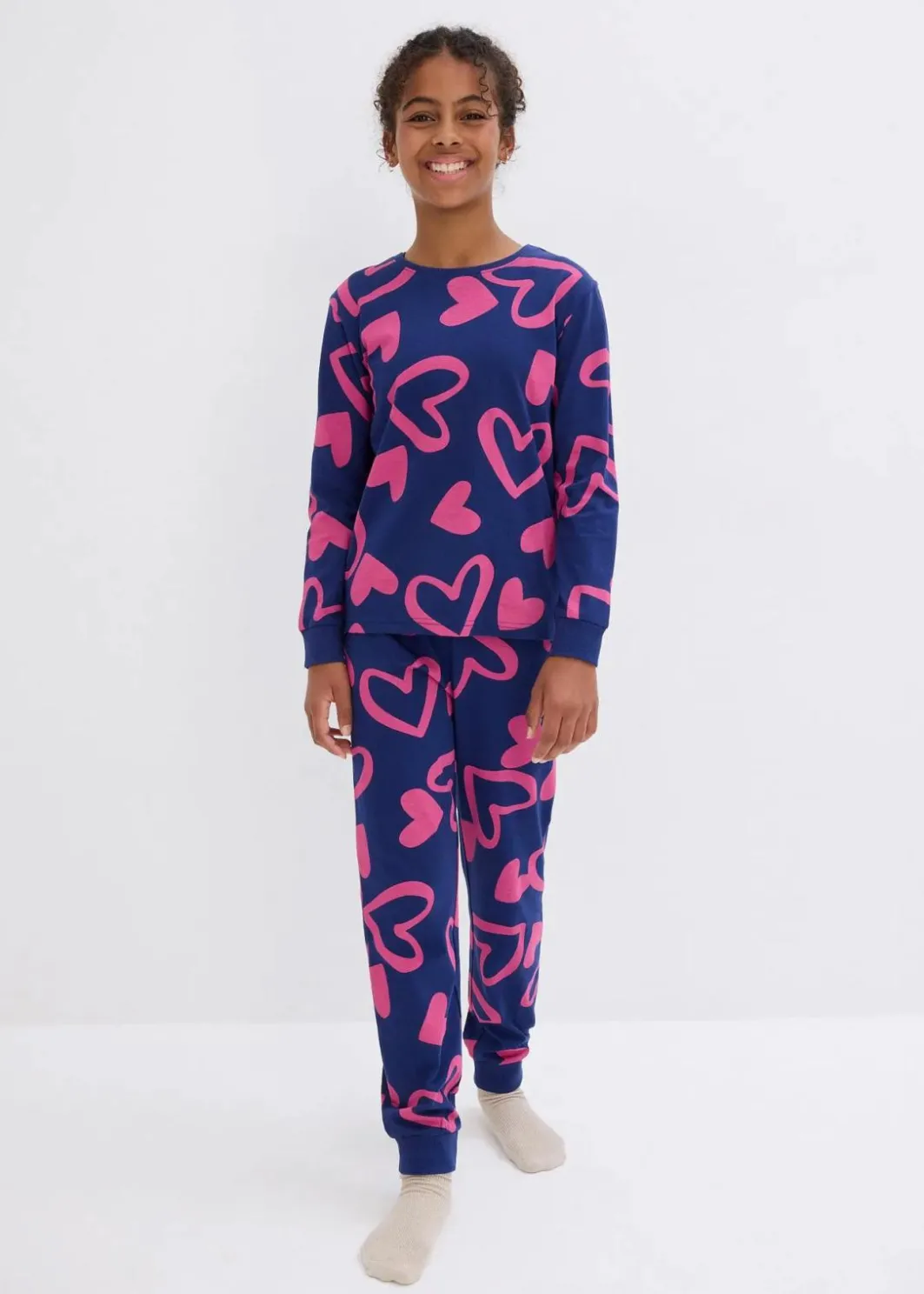 Kinder bonprix Mädchen·Nachtwäsche|Pyjama aus reiner Bio-Baumwolle (2-tlg. Set)