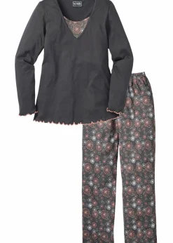 Damen bonprix Wäsche·Nachtwäsche|Nachhaltigere Materialien|Pyjama aus reiner Bio-Baumwolle