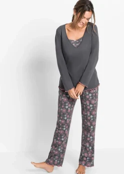 Damen bonprix Wäsche·Nachtwäsche|Nachhaltigere Materialien|Pyjama aus reiner Bio-Baumwolle