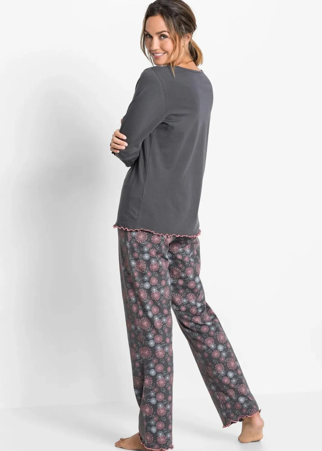 Damen bonprix Wäsche·Nachtwäsche|Nachhaltigere Materialien|Pyjama aus reiner Bio-Baumwolle